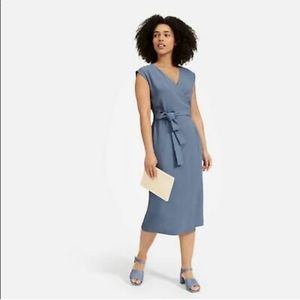 NWT Everlane Go Weave Wrap Dress Blue Size 0